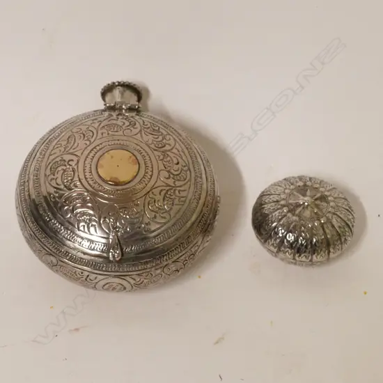 A Thai silver betel nut container
