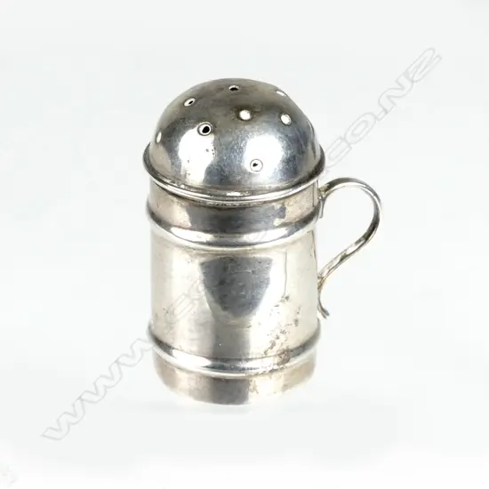 A late Victorian miniature silver pepper pot