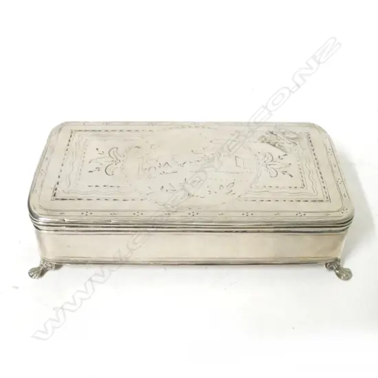 A mid-19thC Dutch silver trinket box