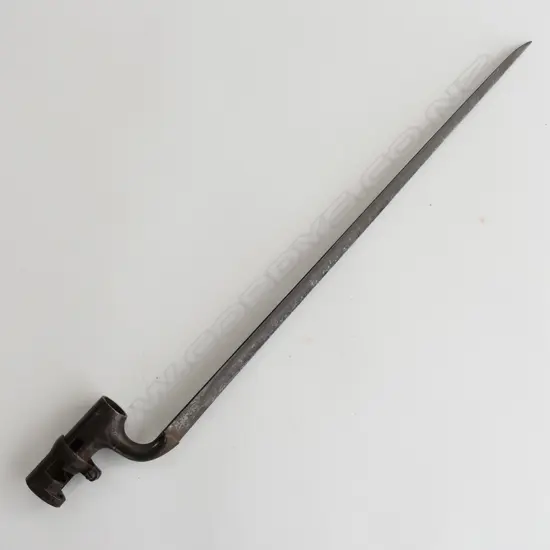 British 1853 Enfield Triangular Socket Bayonet, lightly cleaned. marked R & WA for makers’ Richard & William Aston.