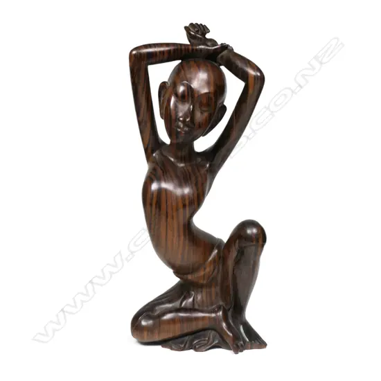EBONY CARVED DANCING FIGUER POLISHED H.325MM.