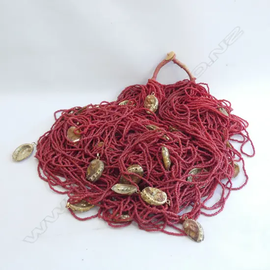 MASSIVE MULTI STRAND SMALL RED CORAL BEAD NECKLACE