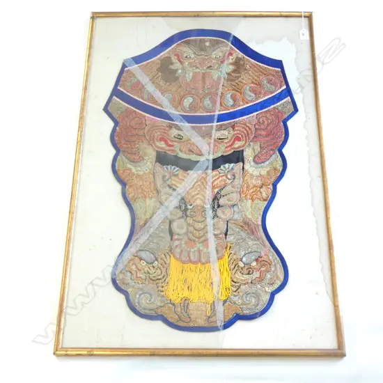 OLD SILK EMBROIDERY (frame AF) 900 x 580mm