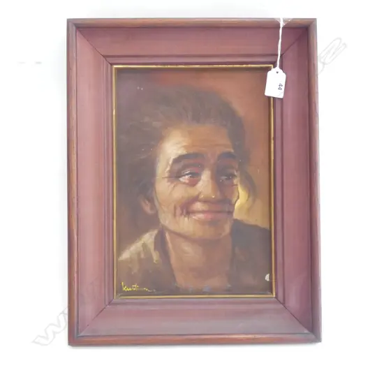 OIL PAINTING HEAD OF A WOMAN SIGNED KUSTIMA?