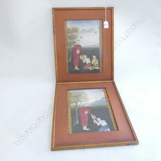 TWO OILS INDONESIAN WATERCOLOUR PAINTINGS ON PAPER