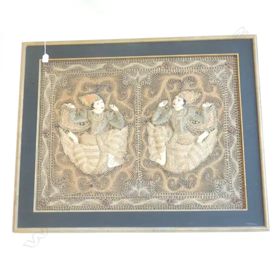 LGE FRAMED SILK EMBROIDERY..