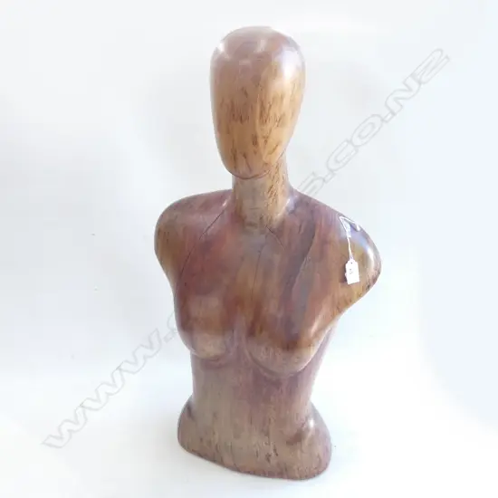 OLD CARVED HARDWOOD BUST H.730mm