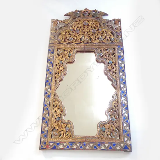 ORIENTAL CARVED & GILDED MIRROR H.1270mm X 620mm