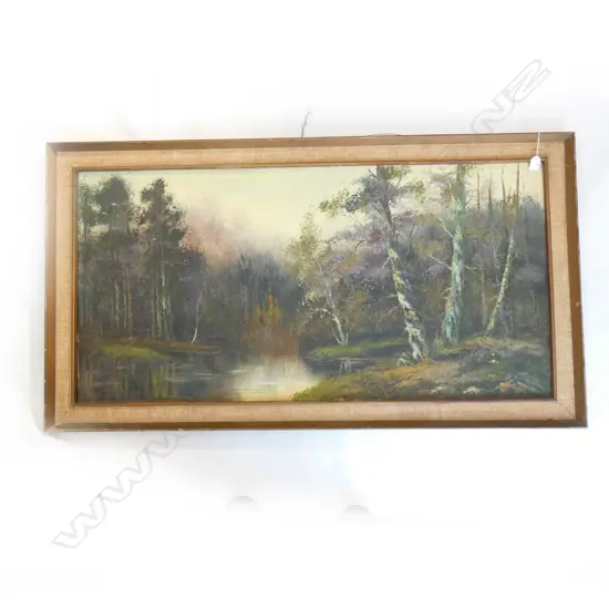 LGE OIL PAINTING ON CANVAS LANDSCAPE TREES 610 X 1220mm