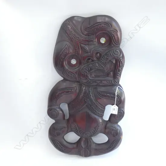 CARVED MAORI TIKI WALL ORNAMENT H.540mm
