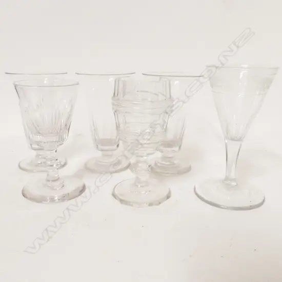 Six antique glasses