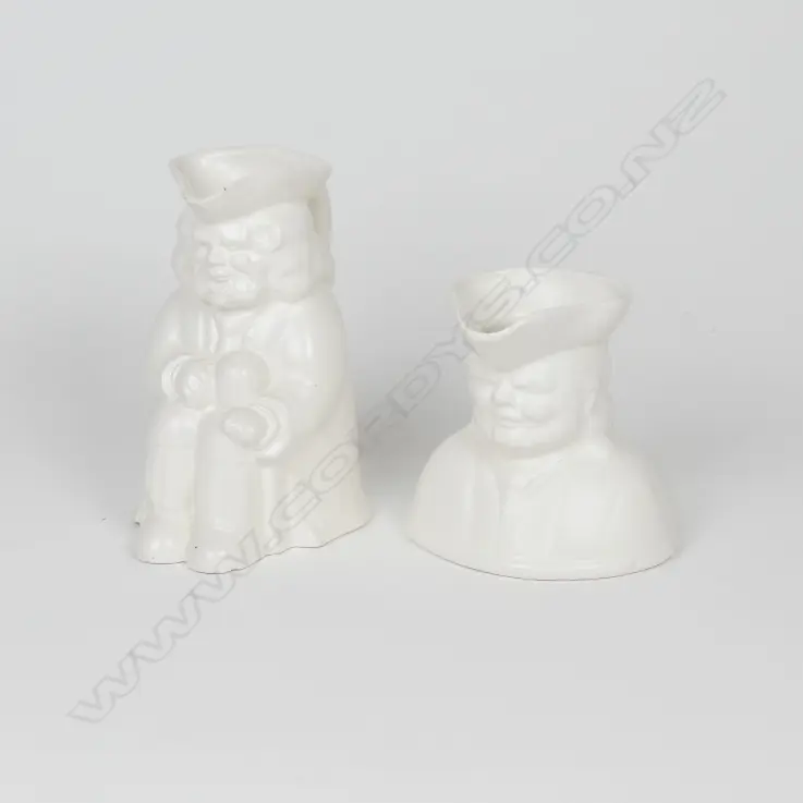 2 GLAZED CREAM C.L CHARACTER JUGS (1 AF) Image 1++