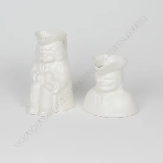 2 GLAZED CREAM C.L CHARACTER JUGS (1 AF)