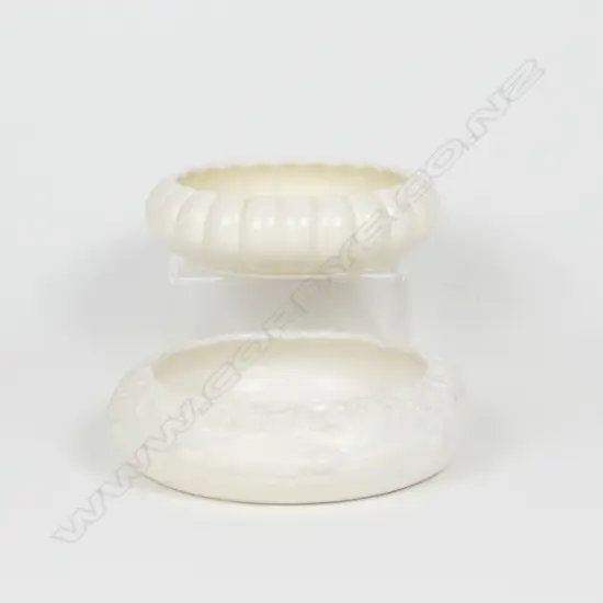 2 CREAM C.L ROUND VASES; 505 & 540