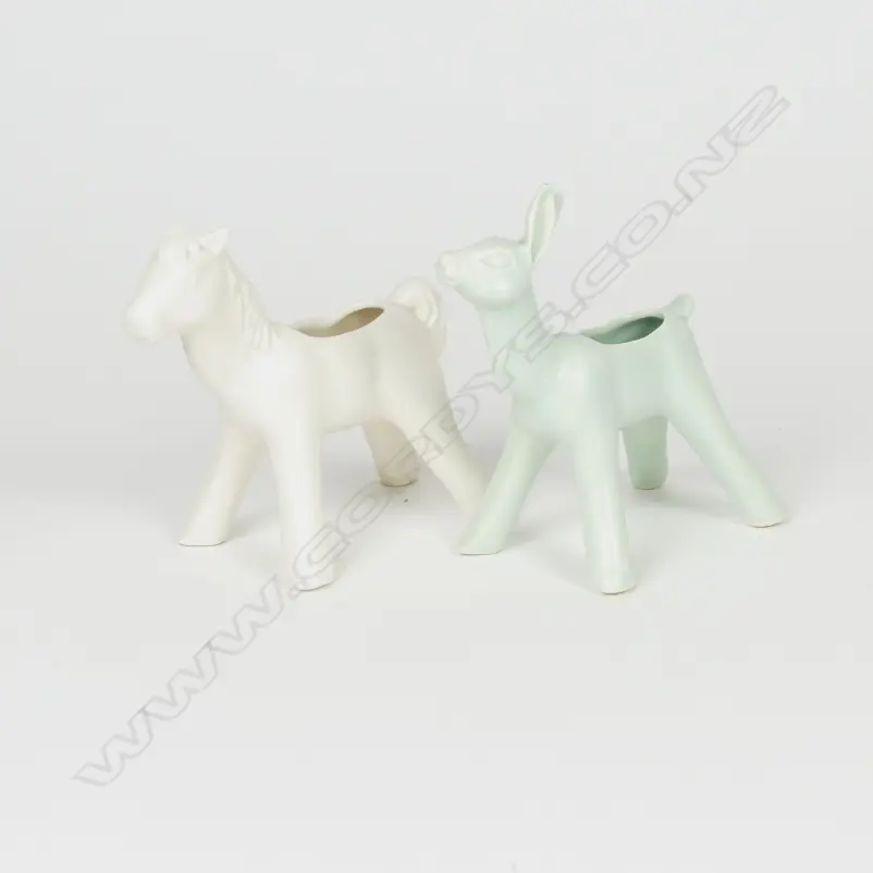 2 C.L ANIMAL VASES; FOAL & FAWN AF Image 1++