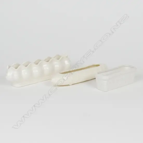 3 CREAM C.L TROUGH VASES 137, 297 & 323