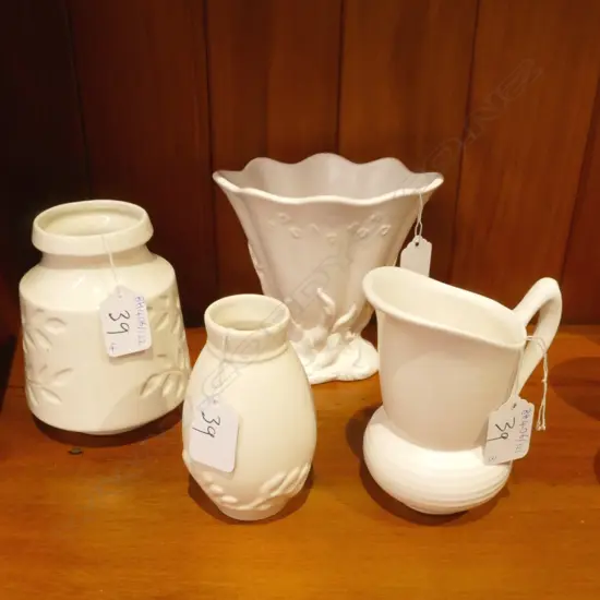 4 C/LYNN PCS; 3 VASES & 1 JUG