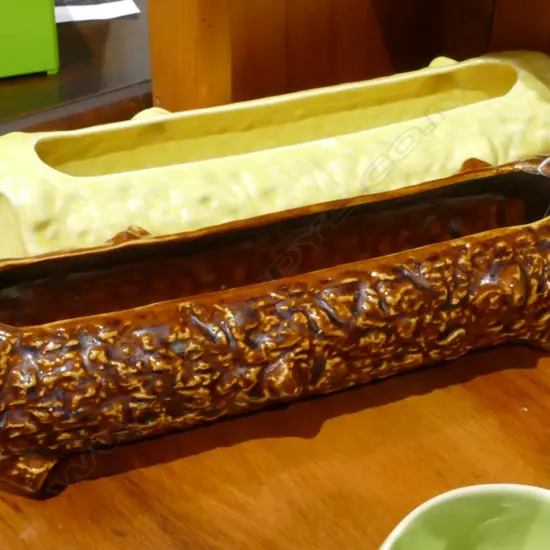 2 TEMUKA POTTERY TROUGH VASES