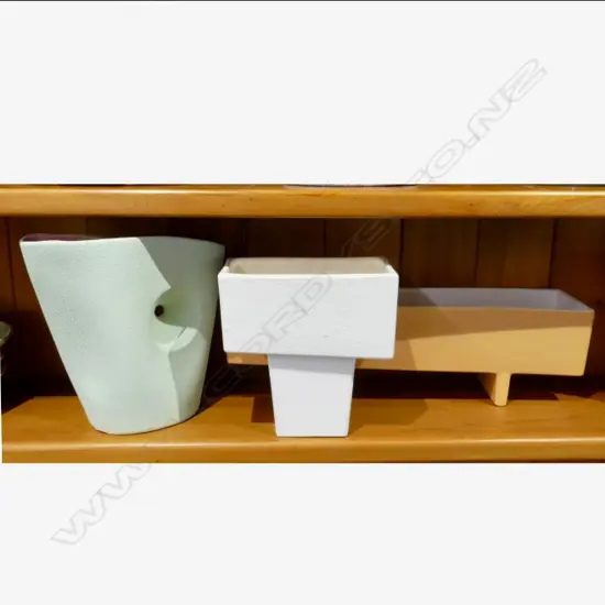 3 TITIAN POTTERY MODERNIST VASES