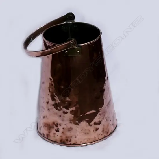 A tall Victorian copper bucket