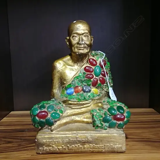 GILDED AND JEWELLED MONK FIGURE