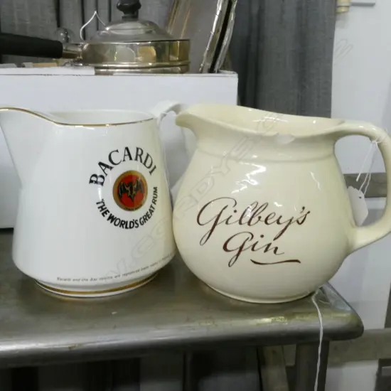 2 C/LYNN JUGS; BACARDI & GILBEY'S GIN
