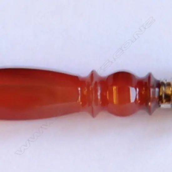 ANTIQUE CITRINE, SILVER & AGATE SEAL