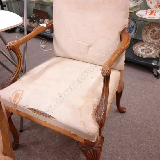 GEORGIAN STYLE OPEN ARMCHAIR