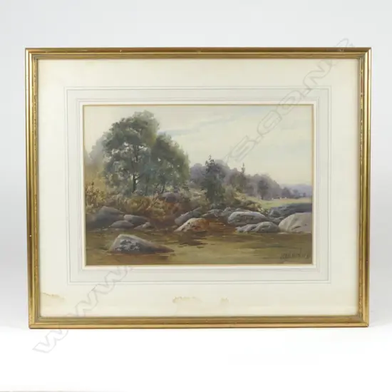JOHN SALMON (1844-1917) 'RIVER SCENE' WATERCOLOUR