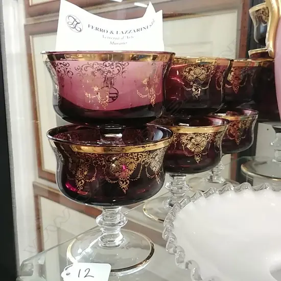 VINTAGE 9PCS MURANO FERRO/LAZZARINI ART GLASS SET