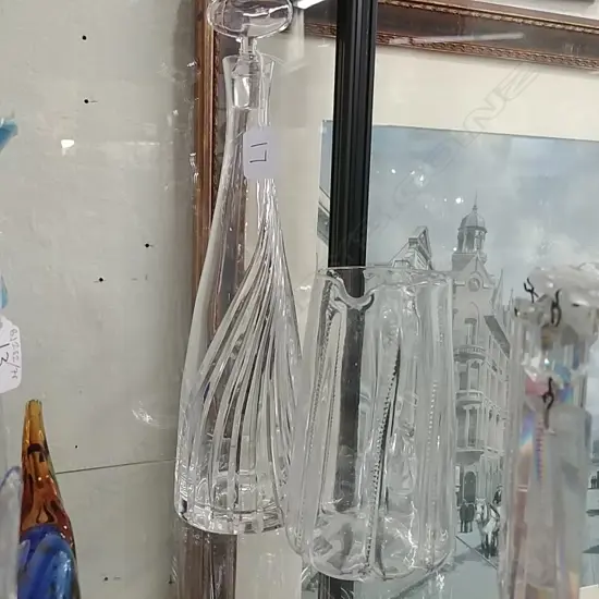 HAND BLOWN JUG & DECANTER