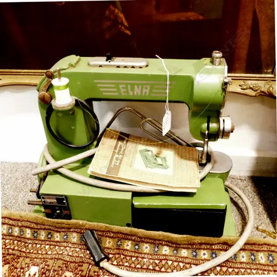 VINTAGE ELNA SEWING MACHINE + BUTTON HOLER