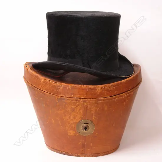A late Victorian leather cased top hat