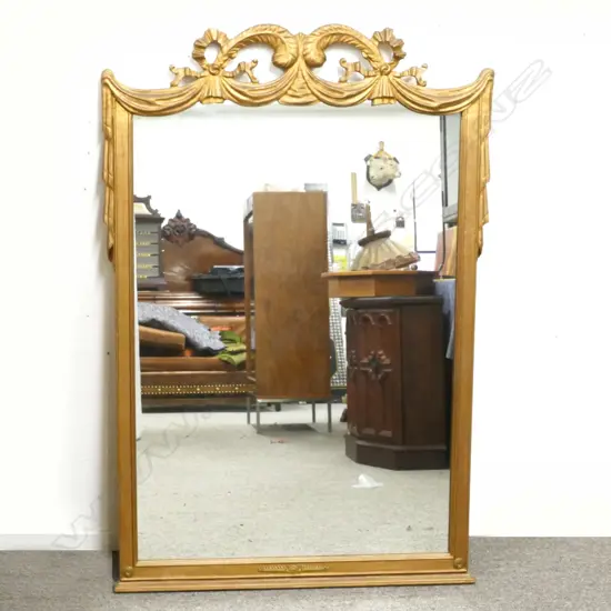 A French style gilt framed overmantel mirror