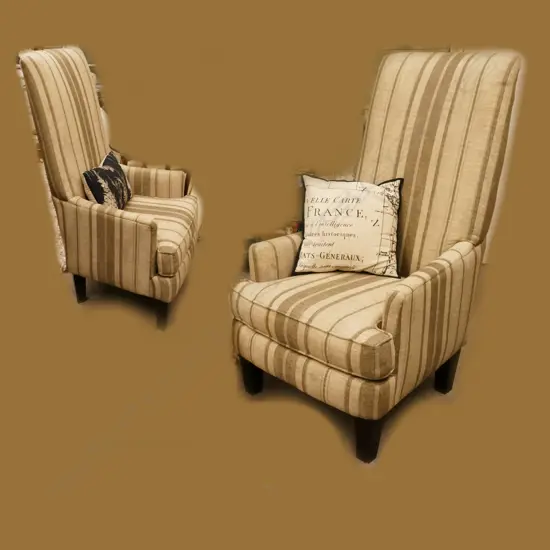 PAIR HIGH BACK LOUNGE CHAIRS 