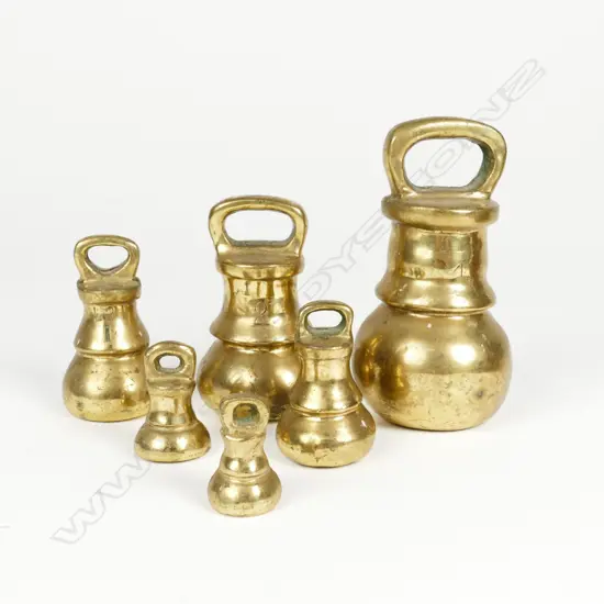 6 BRASS BELL WEIGHTS