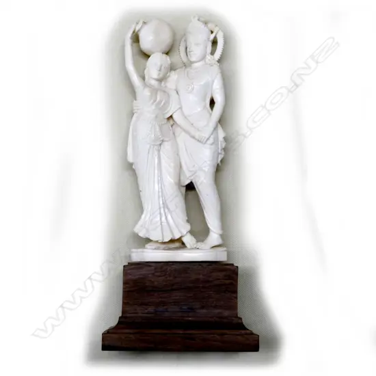 An Indian ivory figure of a dancing couple