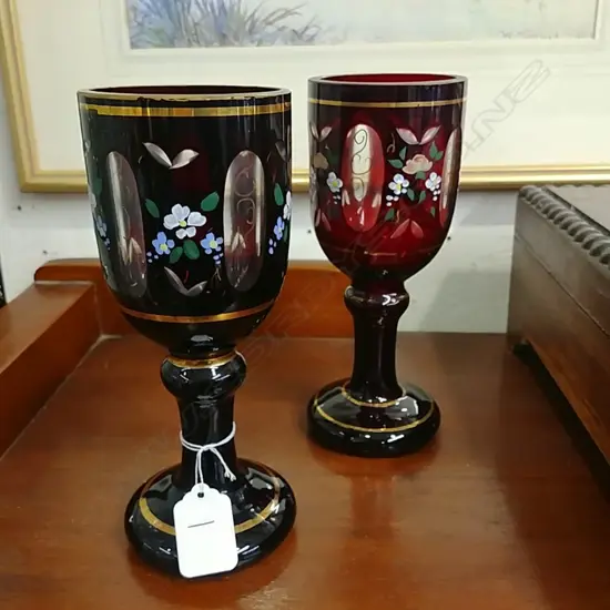 PR BOHEMIAN GLASS GOBLETS