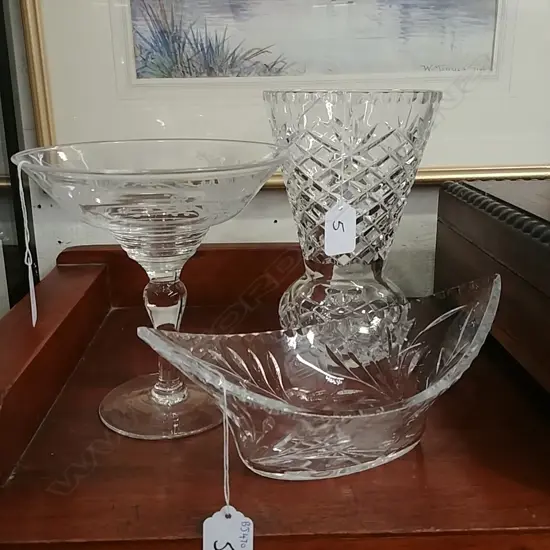 CRYSTAL COMPORT VASE & DISH