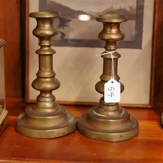 PR OF BRASS CANDLESTICKS