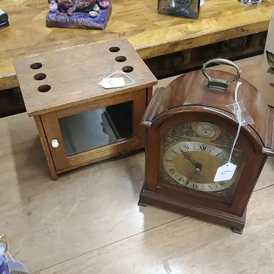 MANTEL CLOCK & PIPE HOLDER