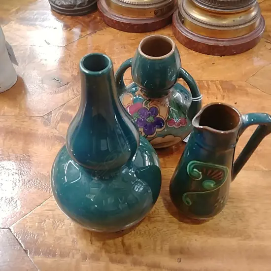 3 GREEN GLAZED PCS (INCL. R.D.)