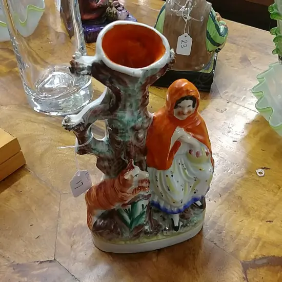 VICT. STAFFORDSHIRE FLATBACK-RED RIDING HOOD