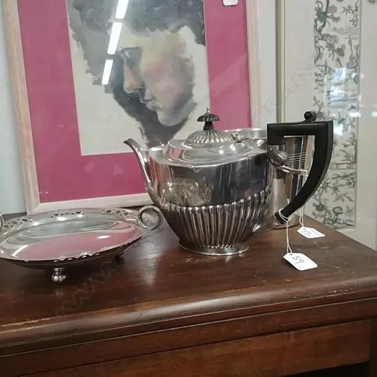 TEA POT, ICE BUCKET, DISH S/PLATE