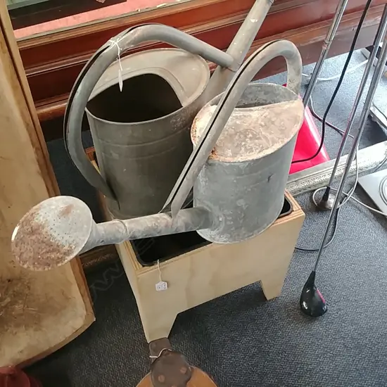 PLY PLANTER & 2 VINTAGE W'CANS