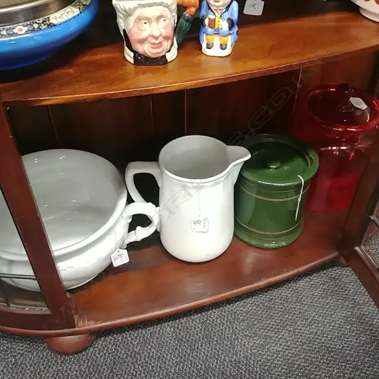 TOBACCO JAR GLASS JAR C/POT & JUG