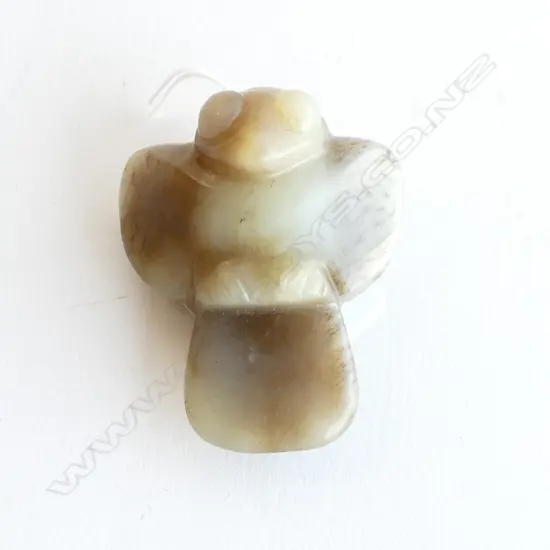 CHINESE JADE CARVED OWL WINGS OUTSTRETCHED L.50mm