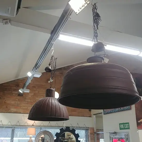 2 INDUSTRIAL LAMPSHADES