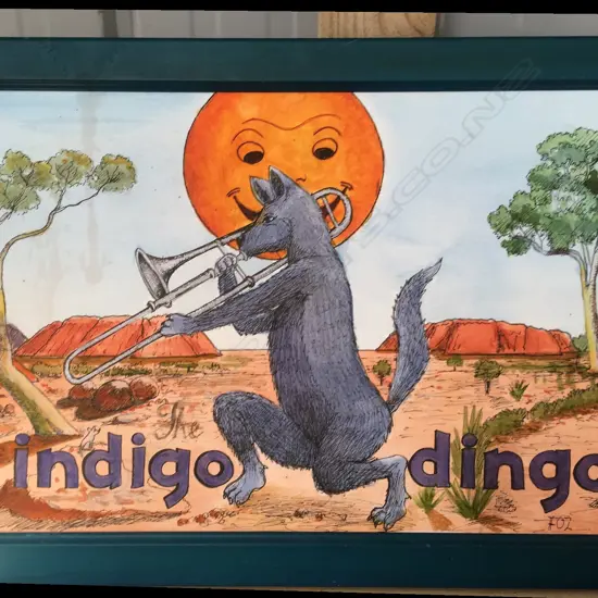 Foster Clark Indigo Dingo 46 x 34 pen & ink