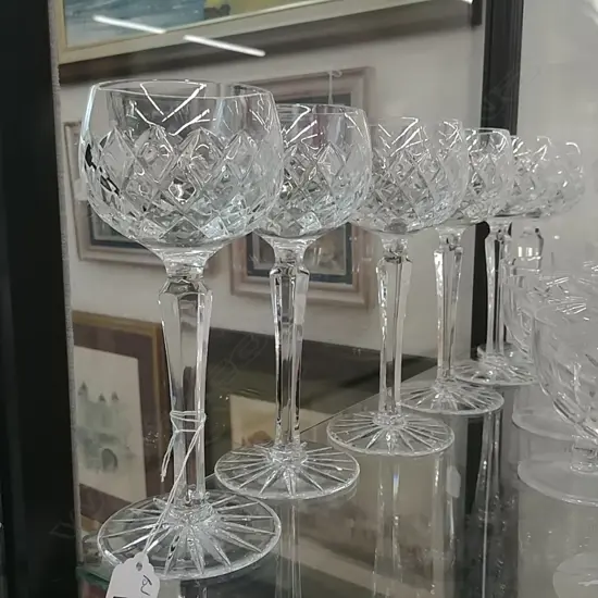 6 CRYSTAL WINE GLASSES